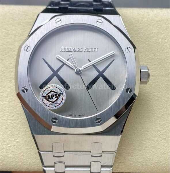 APS Factory Audemars Piguet Royal Oak Selfwinding 15500 KAWS 41mm Full Steel Silver Dial