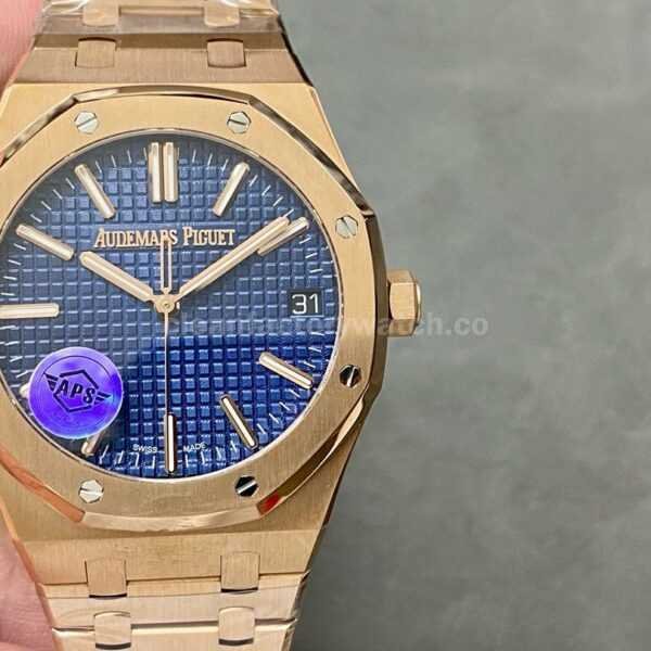 APS Factory Audemars Piguet Royal Oak Selfwinding 41mm 15510OR.OO.1320OR.03 Full Rose Gold Blue Dial