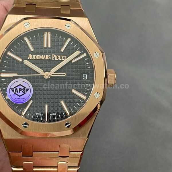 APS Factory Audemars Piguet Royal Oak Selfwinding 41mm 15510OR.OO.1320OR.04 Full Rose Gold Black Dial