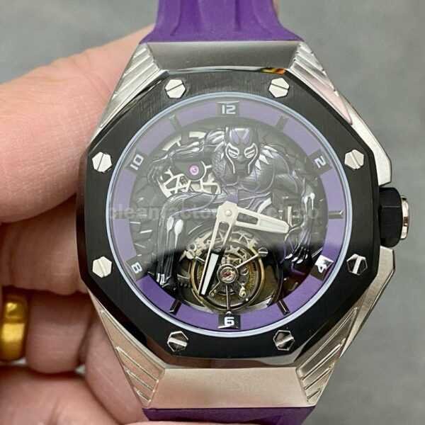 APS Factory Audemars Piguet Tourbillon Royal Oak Concept 26620IO.OO.D077CA.01 42mm Sandblasted Titanium Rubber Strap Skeletonized Dial
