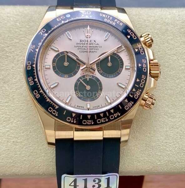 APS Factory Counterweight Rolex Daytona 126515LN-0006 40MM Rose Gold Rubber Strap Pink Dial