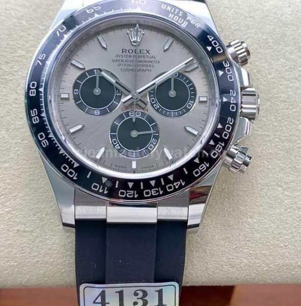 APS Factory Counterweight Rolex Daytona 126519LN-0006 40MM White Gold Rubber Strap Black Eye Grey Dial