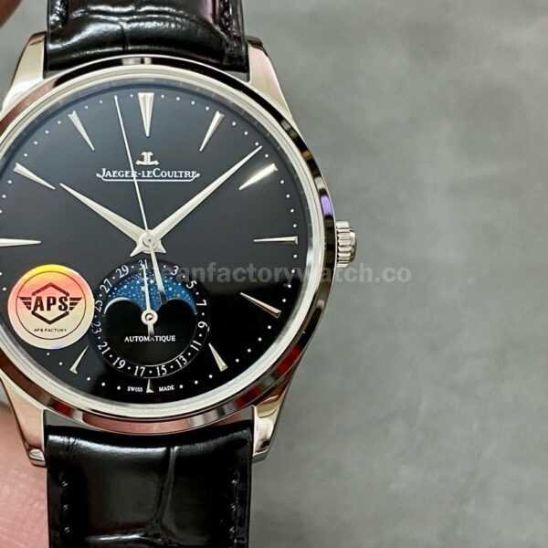 APS Factory Jaeger-LeCoultre Moon Phase Master Q1368471 39mm Steel Leather Strap Black Dial