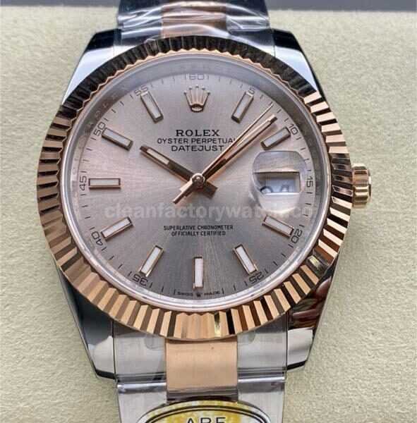 ARF Factory Counterweight Rolex Datejust 126331-0009 41mm Half Rose Gold Pink Dial
