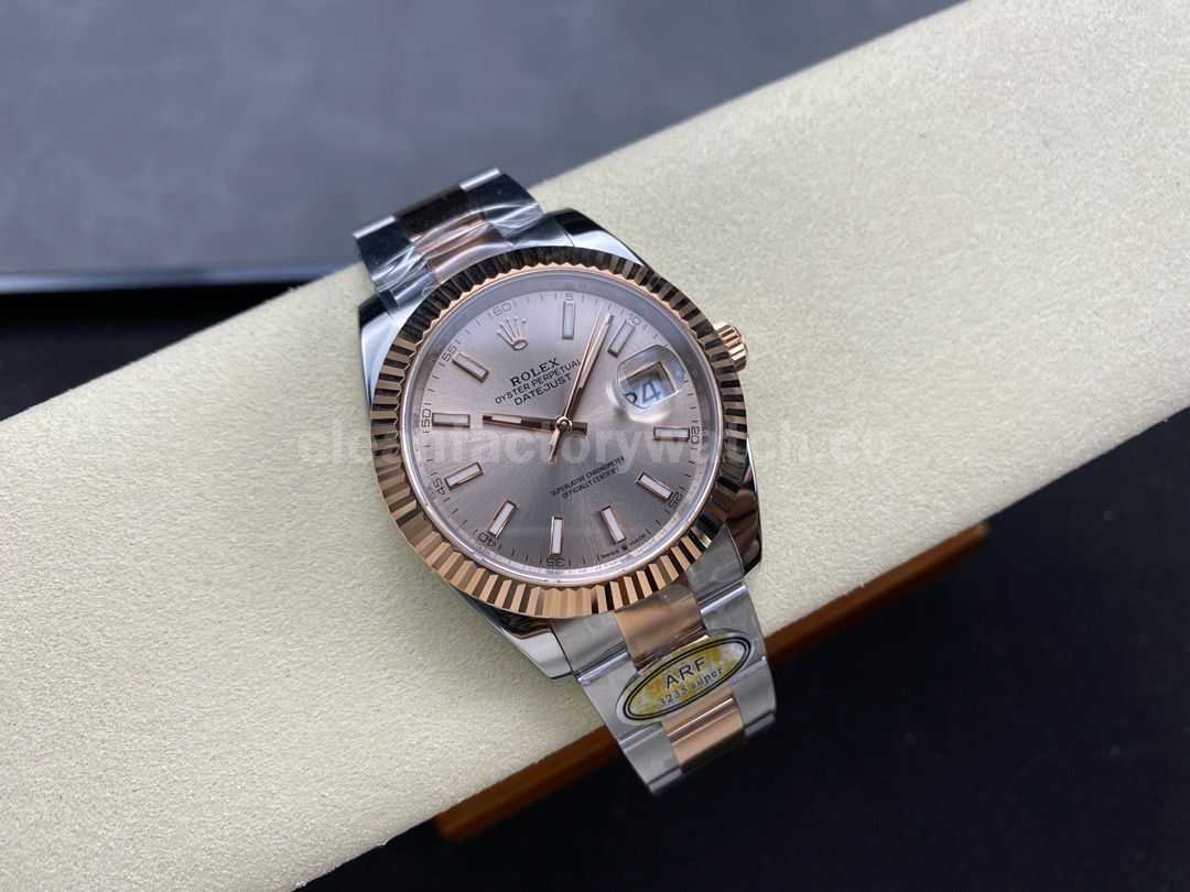 ARF Factory Counterweight Rolex Datejust 126331 0009 41mm Half Rose Gold Pink Dial (9)