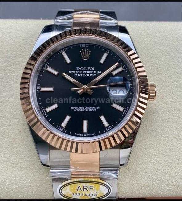 ARF Factory Counterweight Rolex Datejust 126331 41mm Half Rose Gold Black Dial (11)