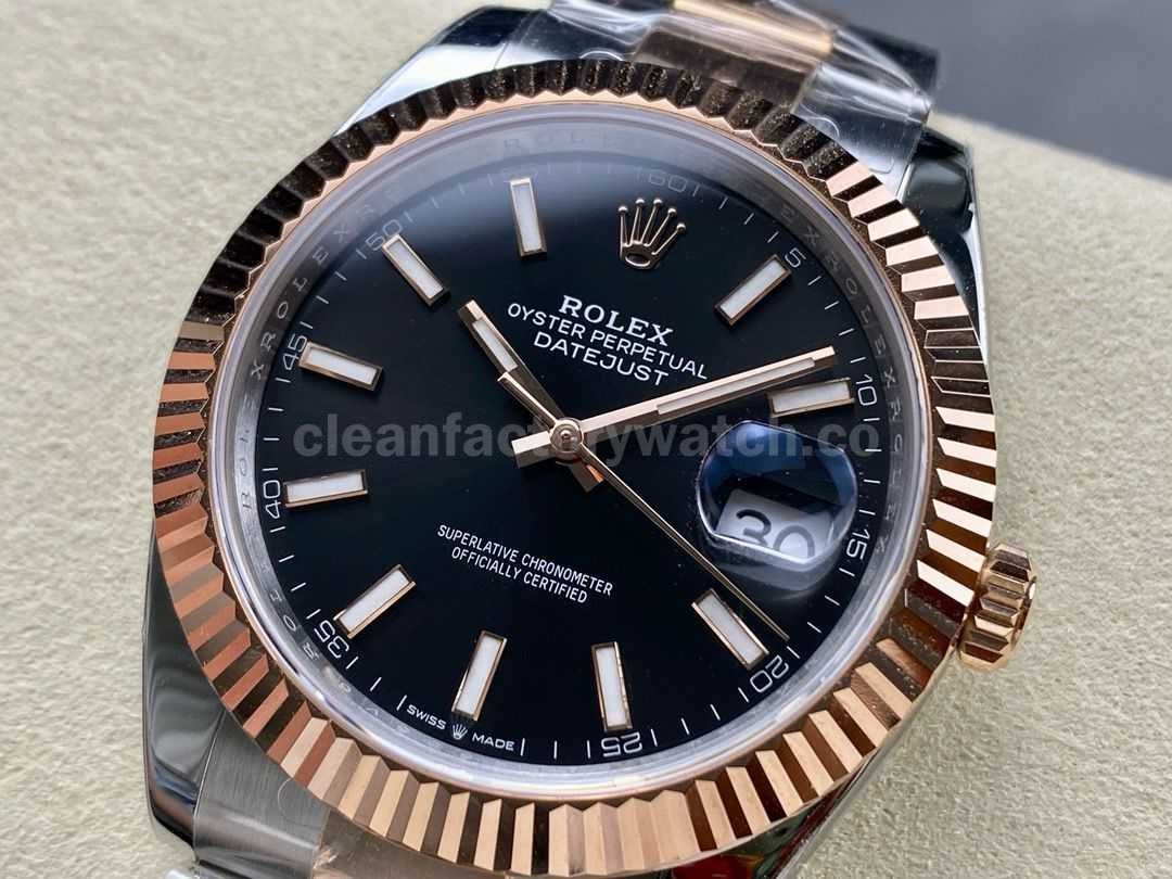 ARF Factory Counterweight Rolex Datejust 126331 41mm Half Rose Gold Black Dial (5)