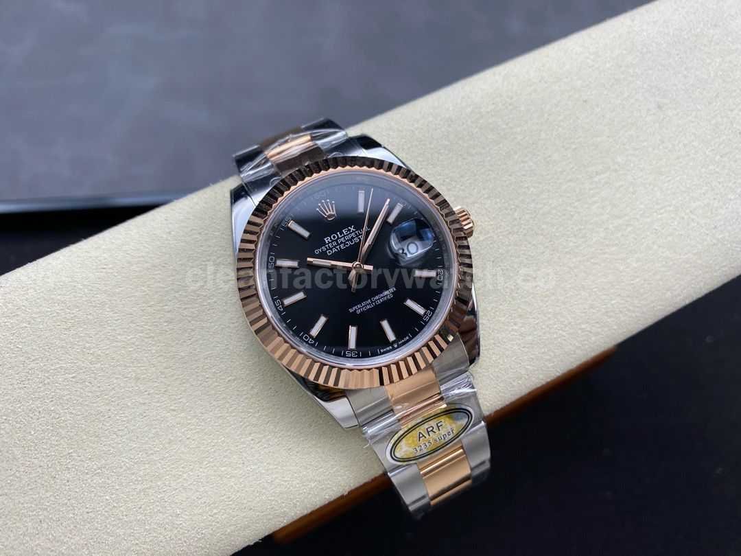 ARF Factory Counterweight Rolex Datejust 126331 41mm Half Rose Gold Black Dial (6)