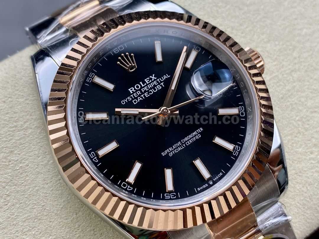 ARF Factory Counterweight Rolex Datejust 126331 41mm Half Rose Gold Black Dial (8)