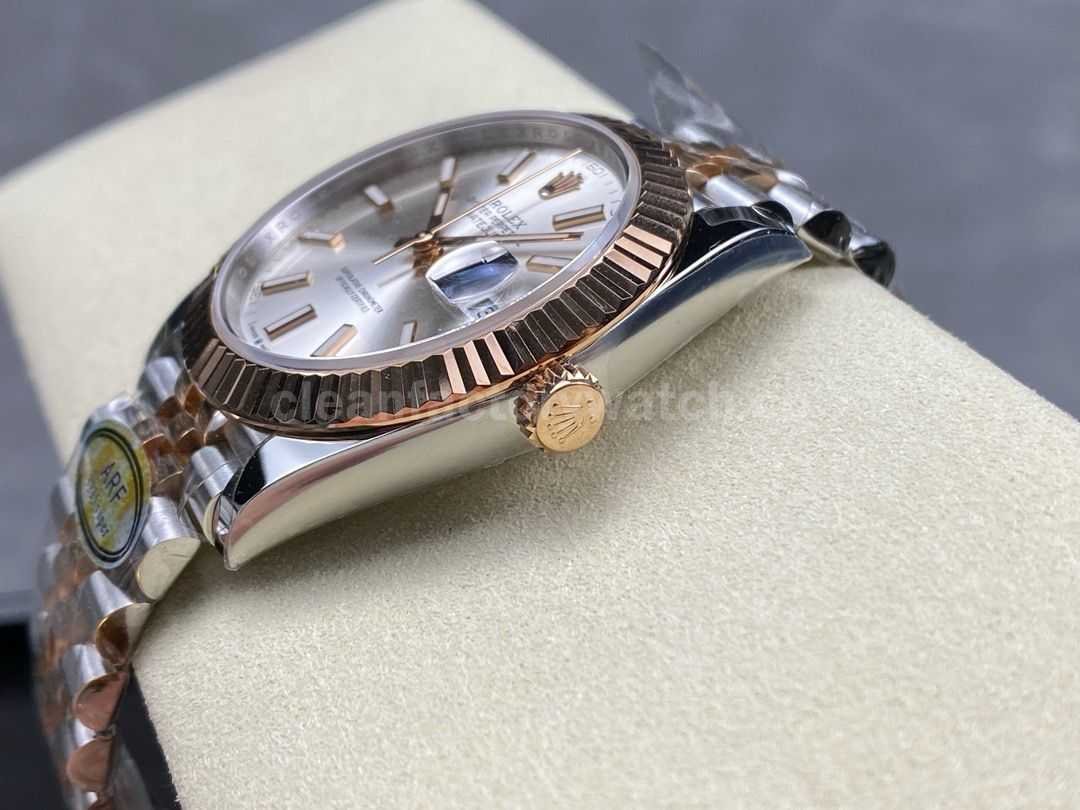 ARF Factory Counterweight Rolex Datejust 126331 41mm Half Rose Gold Silver Dial Jubilee (4)
