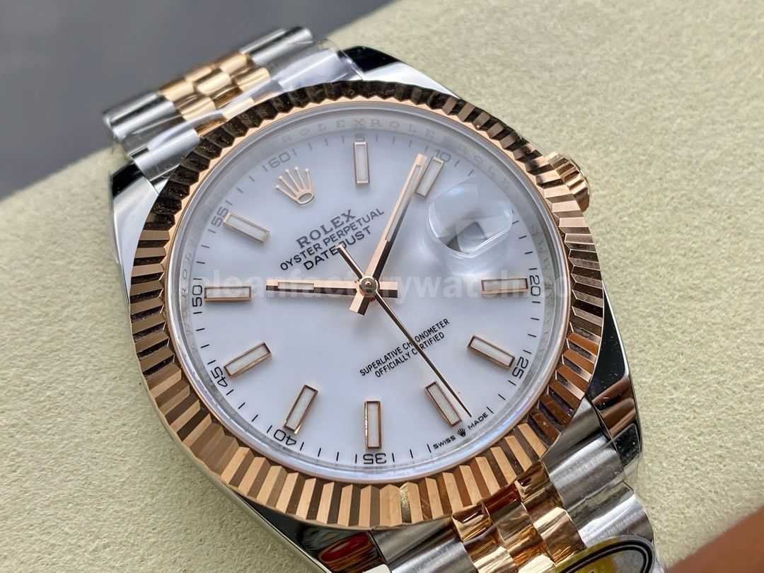 ARF Factory Counterweight Rolex Datejust 126331 41mm Half Rose Gold White Dial Jubilee (7)