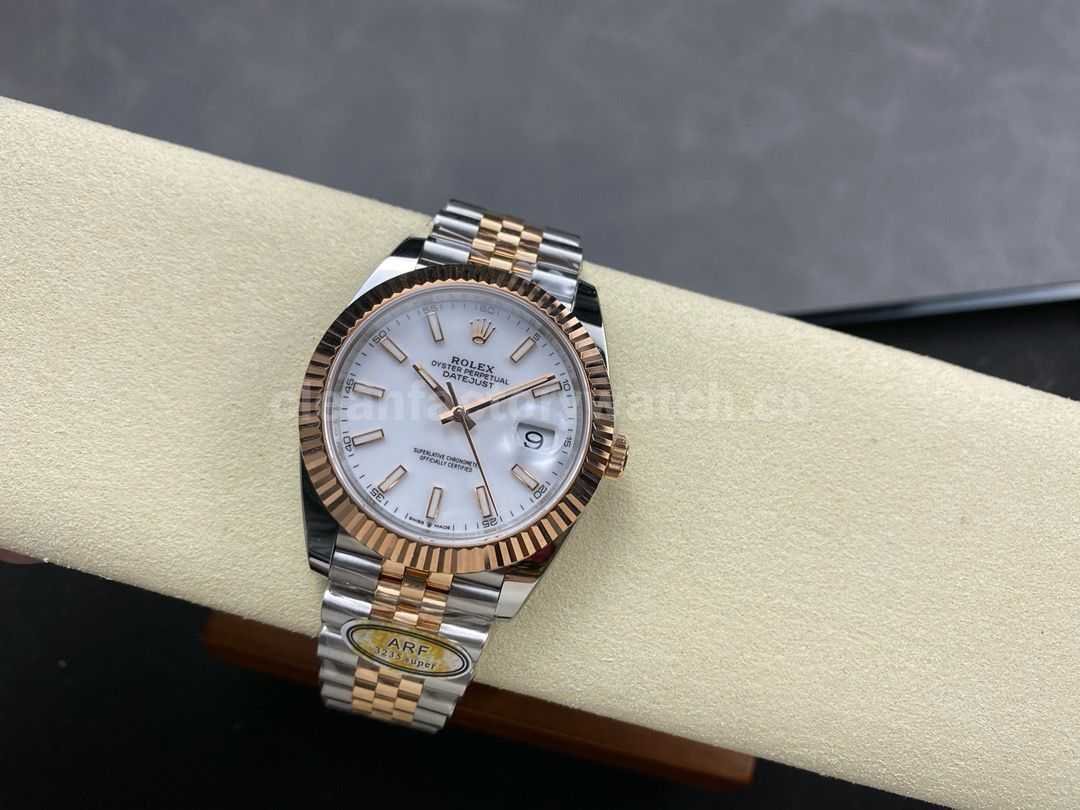 ARF Factory Counterweight Rolex Datejust 126331 41mm Half Rose Gold White Dial Jubilee (8)