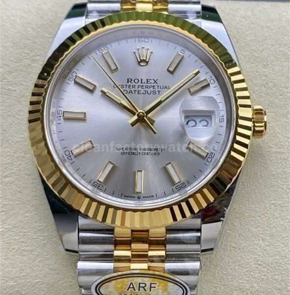 ARF Factory Counterweight Rolex Datejust 126333-0002 41mm Half Yellow Gold Silver Dial Jubilee