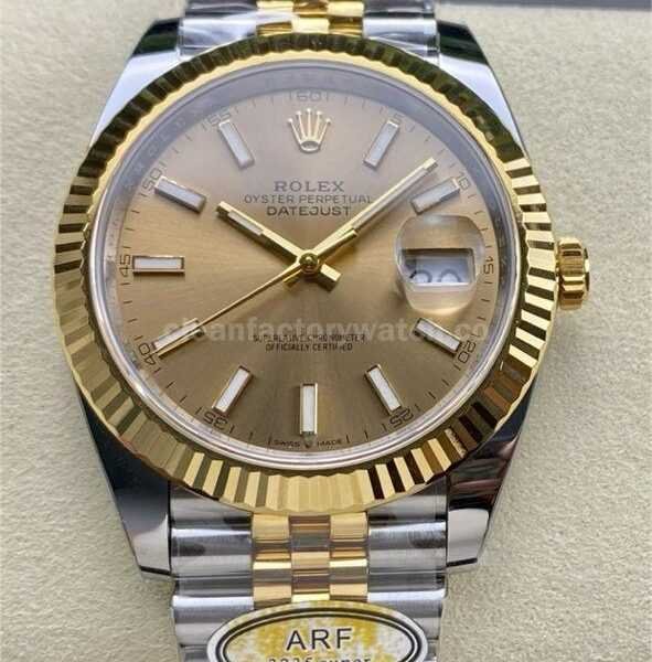 ARF Factory Counterweight Rolex Datejust 126333-0010 41mm Half Yellow Gold Champagne Dial Jubilee