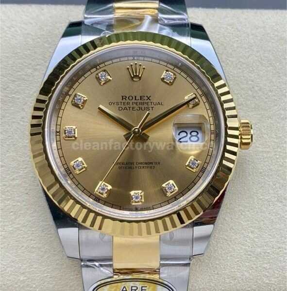 ARF Factory Counterweight Rolex Datejust 126333-0011 41mm Half Yellow Gold Champagne Diamond Dial