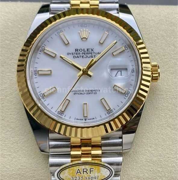 ARF Factory Counterweight Rolex Datejust 126333-0016 41mm Half Yellow Gold White Dial Jubilee