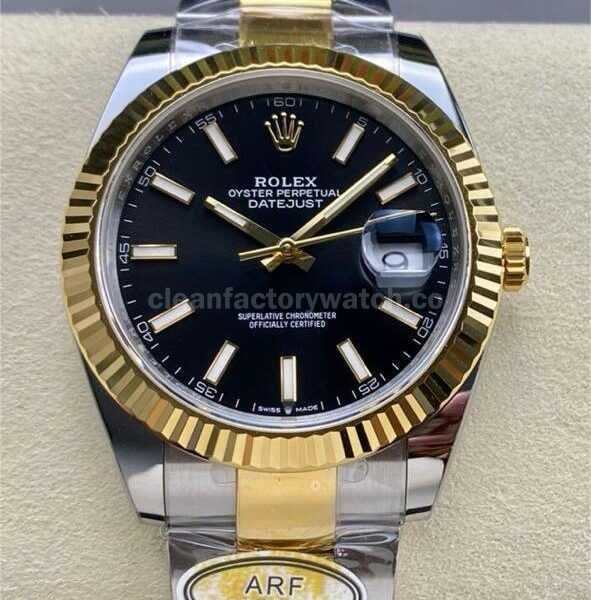 ARF Factory Counterweight Rolex Datejust 126333-0013 41mm Half Yellow Gold Black Dial