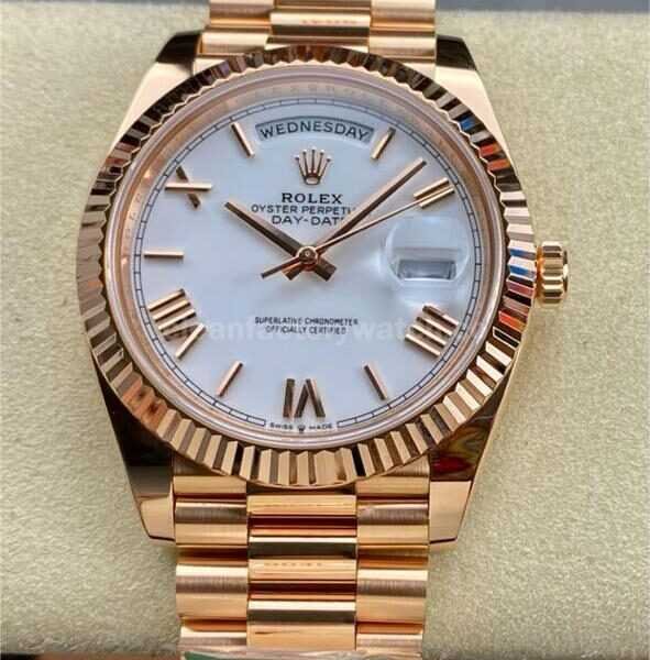 ARF Factory Counterweight Rolex Day-Date 228235-0032 40mm Full Rose Gold Roman Numerals White Dial