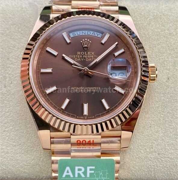 ARF Factory Counterweight Rolex Day-Date 228235-0053 40mm Full Rose Gold Brown Dial
