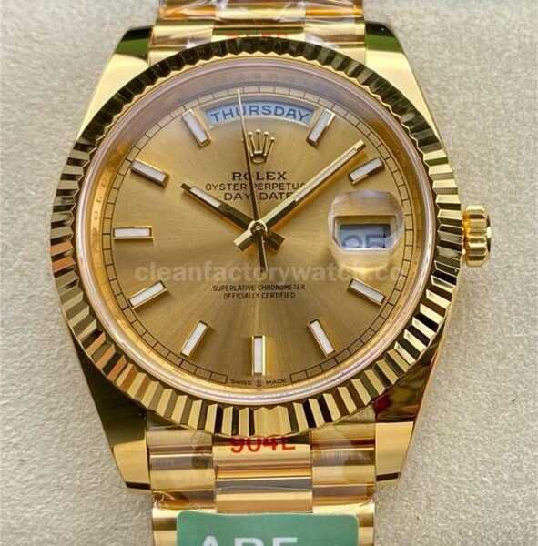 ARF Factory Counterweight Rolex Day-Date 228238-0003 40mm Full Yellow Gold Champagne Dial