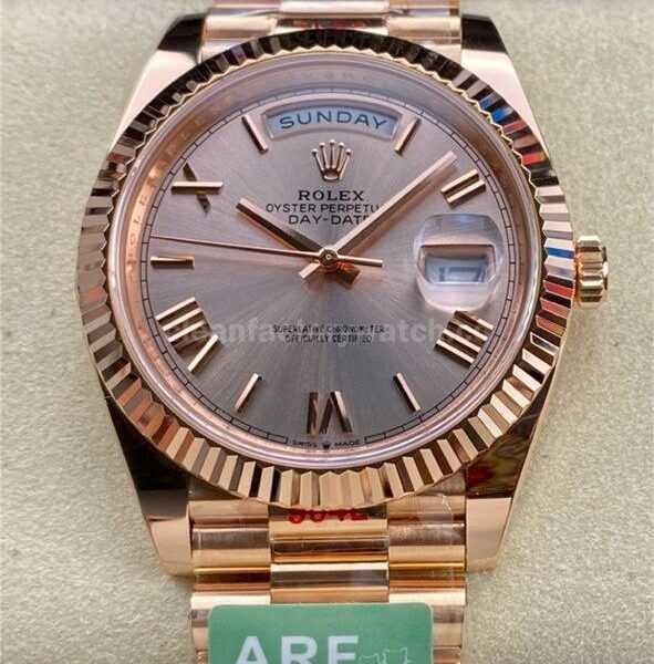 ARF Factory Counterweight Rolex Day-Date 228245-0001 40mm Full Rose Gold Roman Numerals Pink Dial