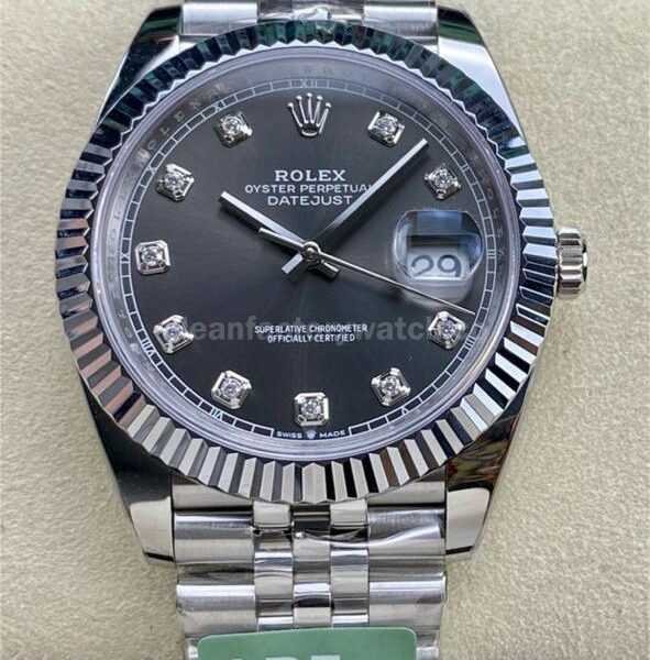 ARF Factory Rolex Datejust 126334-0006 41mm White Gold&904L Grey Diamond Dial Jubilee