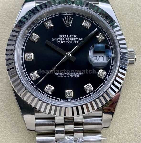 ARF Factory Rolex Datejust 126334-0012 41mm White Gold&904L Diamond Black Dial Jubilee