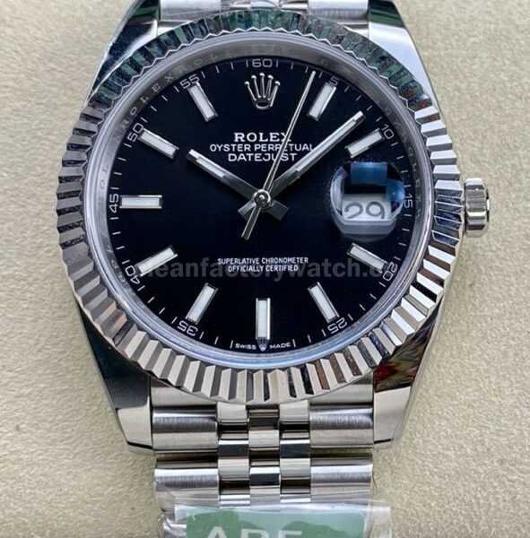 ARF Factory Rolex Datejust 126334-0018 41mm White Gold&904L Black Dial Jubilee