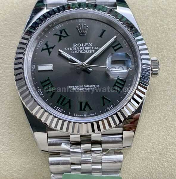 ARF Factory Rolex Datejust 126334-0022 41mm White Gold&904L Roman numerals Grey Dial Jubilee