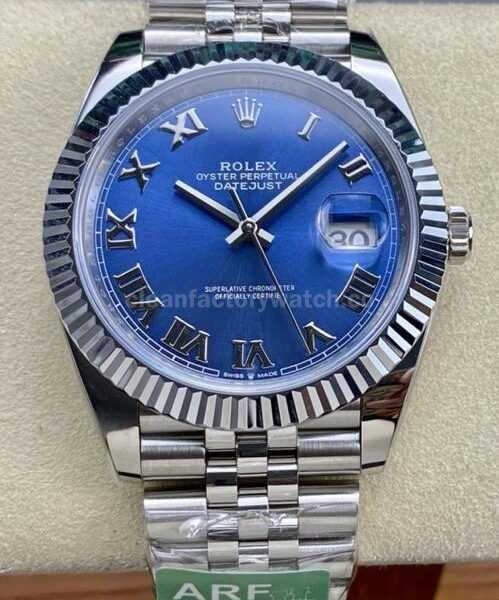 ARF Factory Rolex Datejust 126334-0026 41mm White Gold&904L Roman Numerals Blue Dial Jubilee