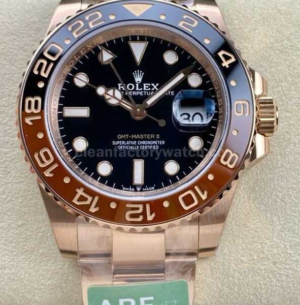 ARF Factory Rolex GMT-Master II 126715CHNR 40mm Full Rose Gold Black Dial