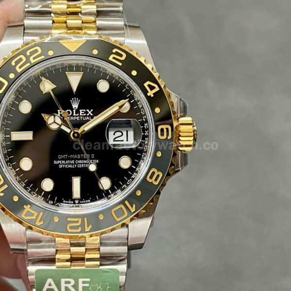ARF Factory heavy Version Rolex GMT-Master II 126713GRNR Gold/Steel Black Dial Jubilee