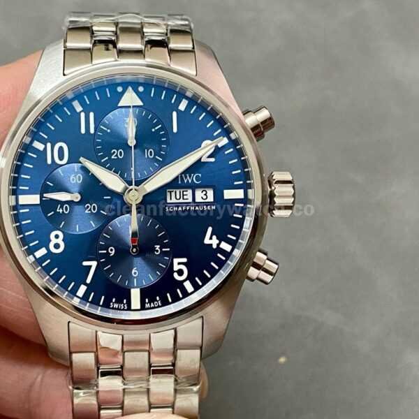 AZ Factory IWC Pilot Chronograph IW388102 41mm Full Steel Arabic Numerals Blue Dial