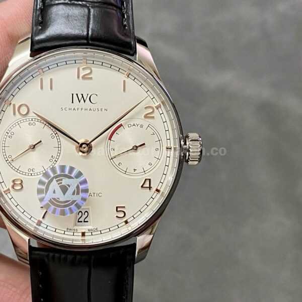 AZ Factory IWC Portuguese Automatic IW500704 42.3mm Steel Leather Strap White Dial
