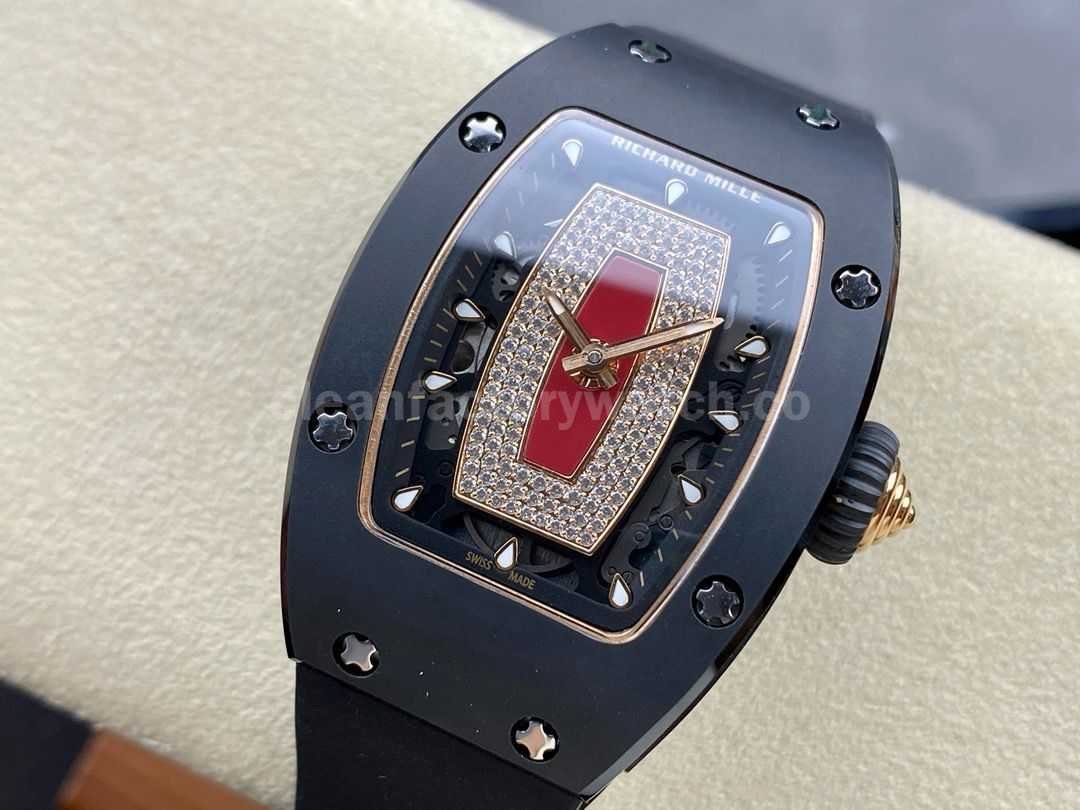 BBA Factory Richard Mille RM07 31.4mm Titanium&Carbon Fiber Black Rubber Strap Skeletonized Black (7)