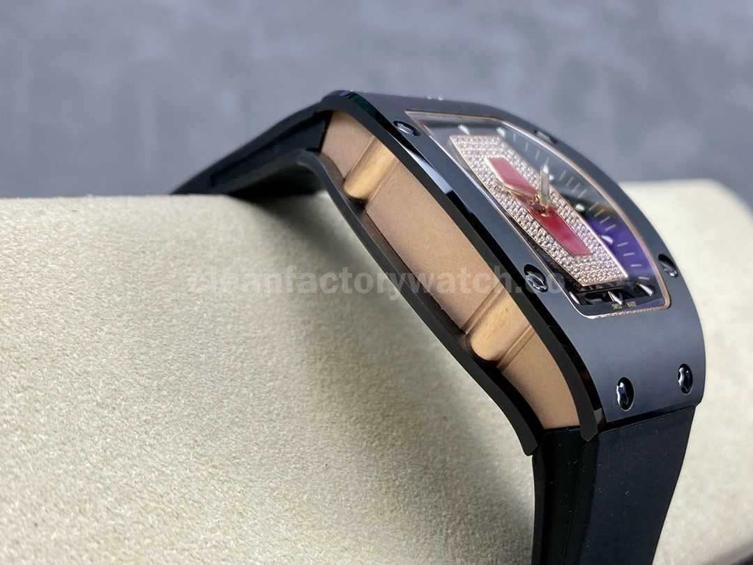 BBA Factory Richard Mille RM07 31.4mm Titanium&Carbon Fiber Black Rubber Strap Skeletonized Black (9)