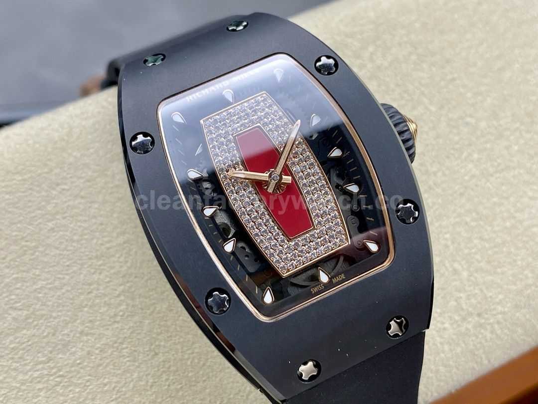 BBA Factory Richard Mille RM07 31.4mm Titanium&Carbon Fiber Black Rubber Strap Skeletonized Black D (1)