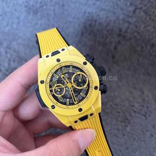 BBF Factory Hublot Big Bang Unico 42mm 441.CY.471Y.RX Yellow Ceramics Yellow Rubber Strap Yellow Skeletonized