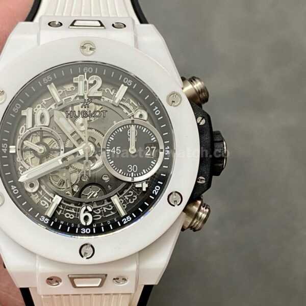 BBF Factory Hublot Big Bang Unico 42mm 441.HX.1171.RX White Ceramics White Rubber Strap White Skeletonized