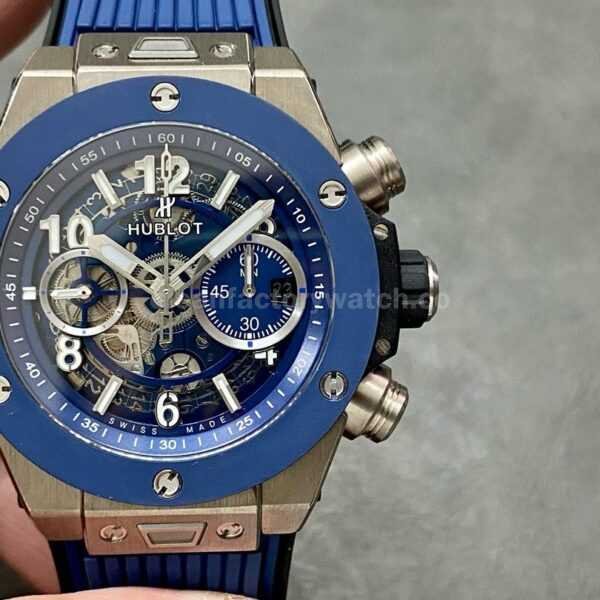 BBF Factory Hublot Big Bang Unico 42mm 441.NL.5171.RX Titanium  Blue Ceramics Blue Rubber Strap Blue Skeletonized