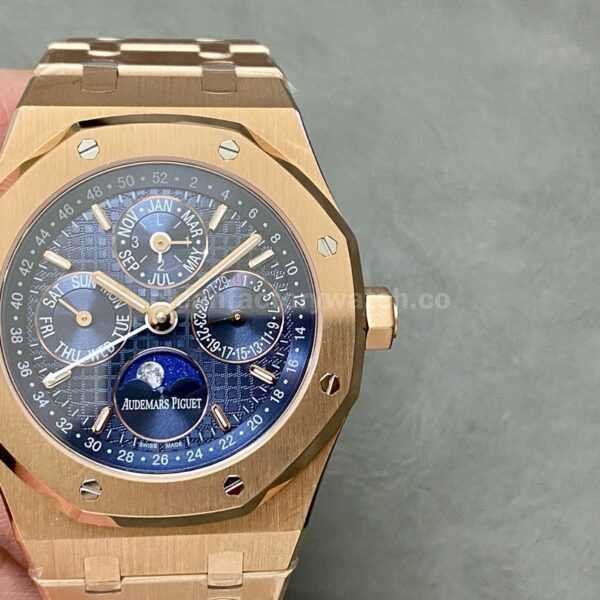 BBR Factory Audemars Piguet Royal Oak Perpetual Calendar 26574OR.OO.1220OR.02 41mm Full Rose Gold Steel Blue Dial