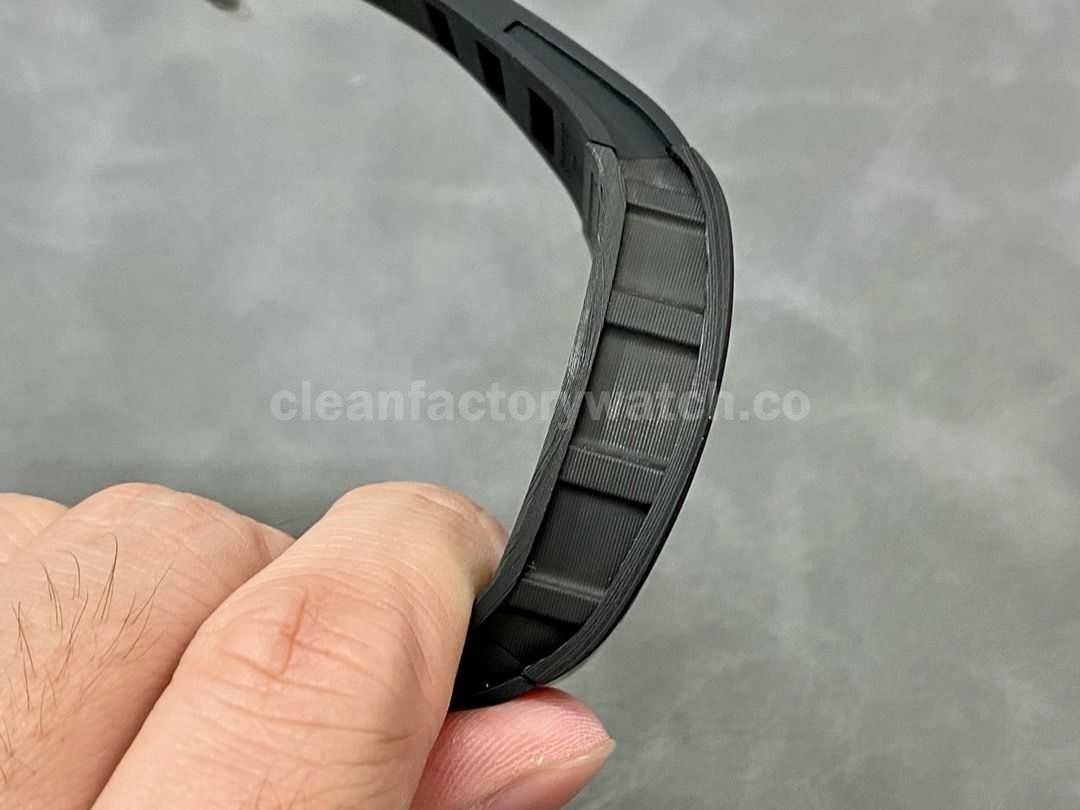 BBR Factory Richard Mille 43mm RM055 Black Carbon Fiber Black Rubber Strap Rose Gold Skelet (7)