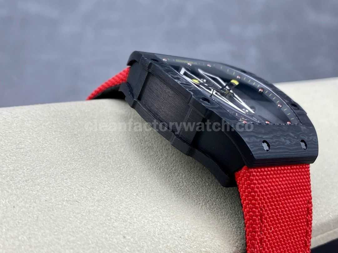 BBR Factory Richard Mille Tourbillon RM27 03 40mm Black Carbon Case Textile Strap Skeletoniz (3)