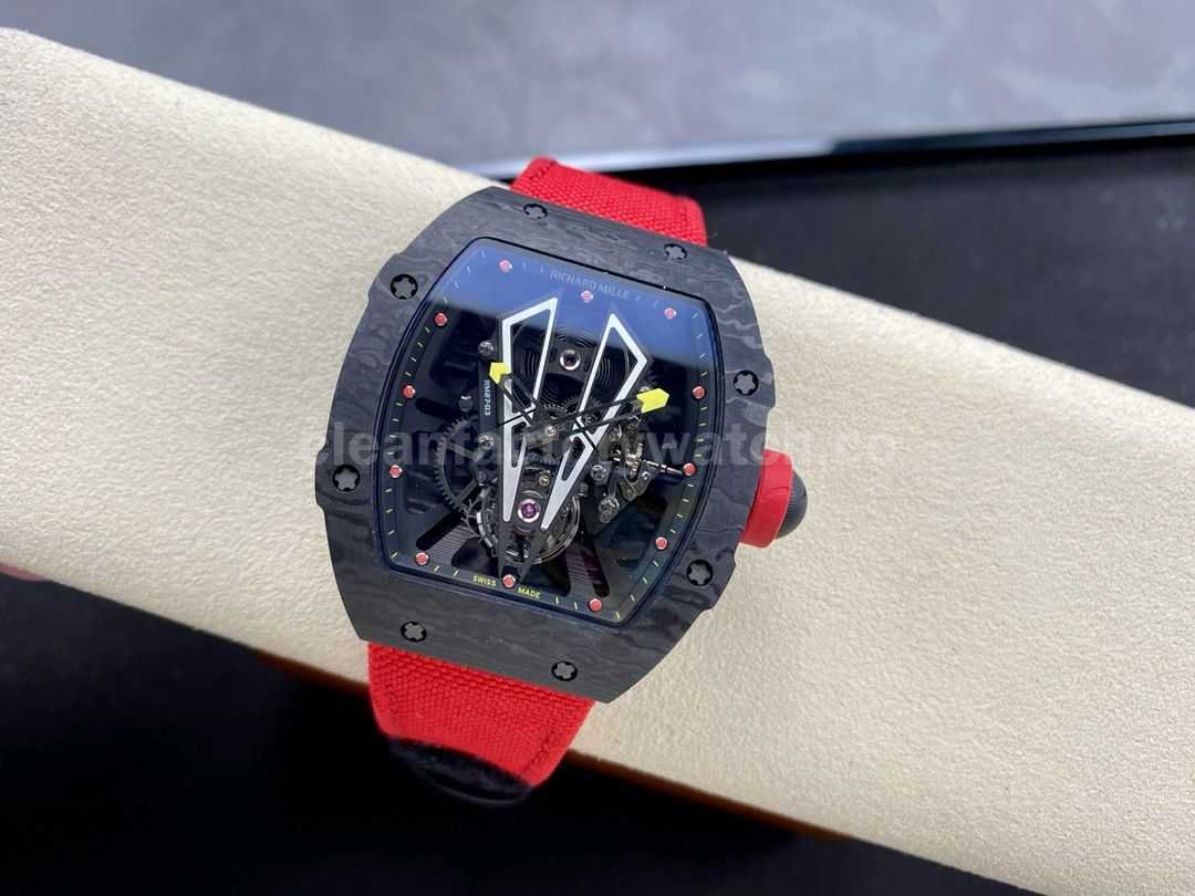 BBR Factory Richard Mille Tourbillon RM27 03 40mm Black Carbon Case Textile Strap Skeletoniz (5)