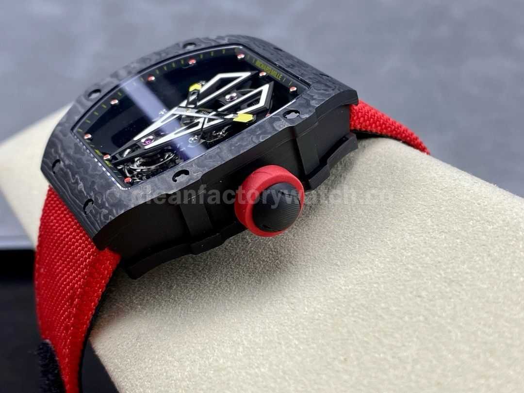 BBR Factory Richard Mille Tourbillon RM27 03 40mm Black Carbon Case Textile Strap Skeletoniz (6)