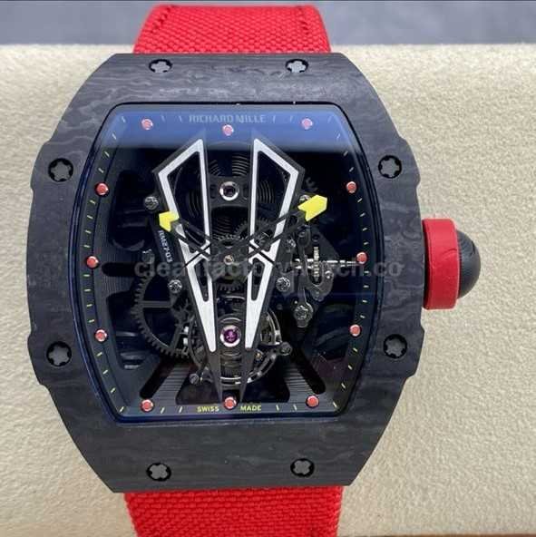 BBR Factory Richard Mille Tourbillon RM27 03 40mm Black Carbon Case Textile Strap Skeletoniz (7)