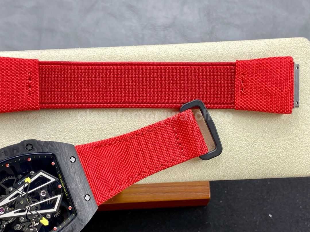 BBR Factory Richard Mille Tourbillon RM27 03 40mm Black Carbon Case Textile Strap Skeletoniz (8)