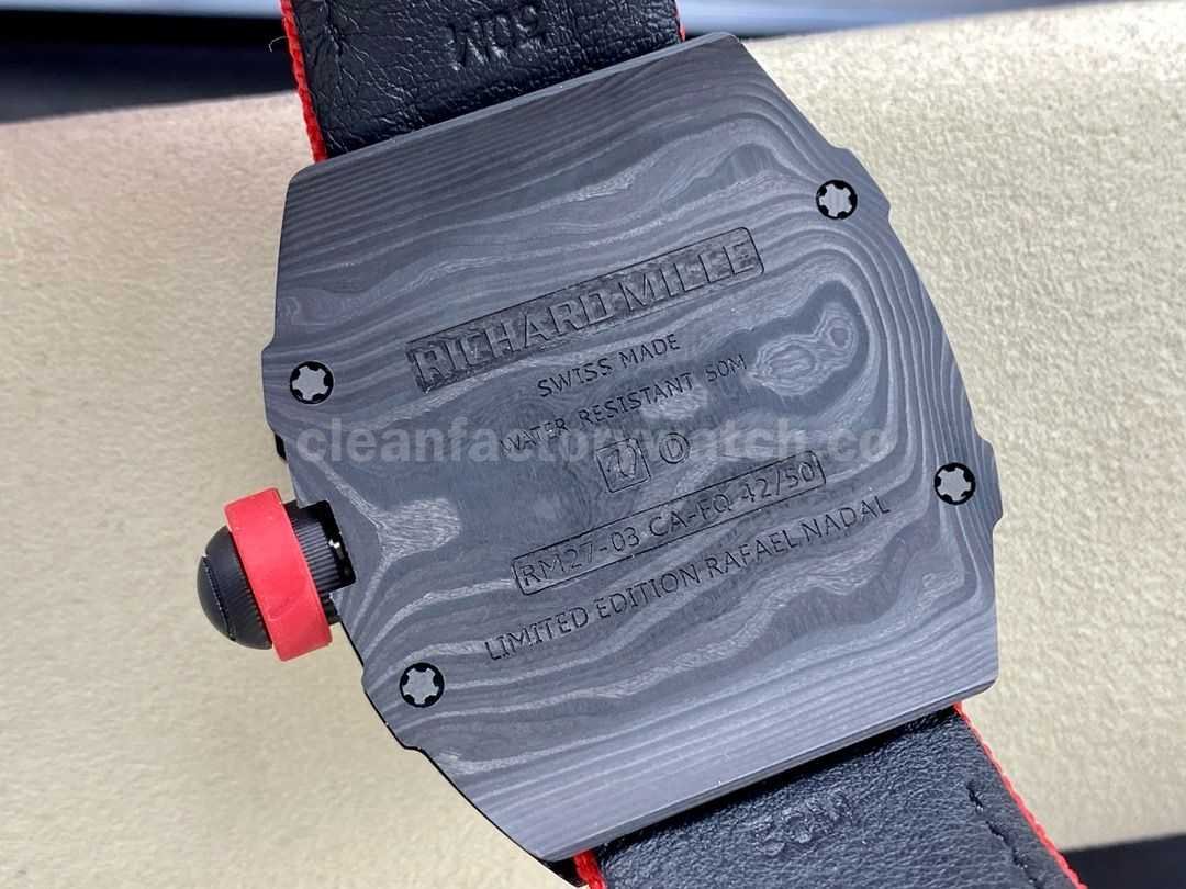 BBR Factory Richard Mille Tourbillon RM27 03 40mm Black Carbon Case Textile Strap Skeletoniz