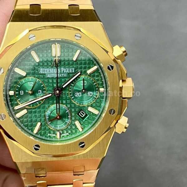 BF Factory Audemars Piguet Royal Oak Chronograph 26331BA.OO.1220BA.02 41mm Full Yellow Gold Green Dial