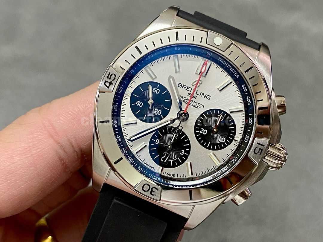 BLS Factory Breitling Chronomat 42 AB0134101G1S2 42mm Steel Rubber Strap Strap Black Ey (4)